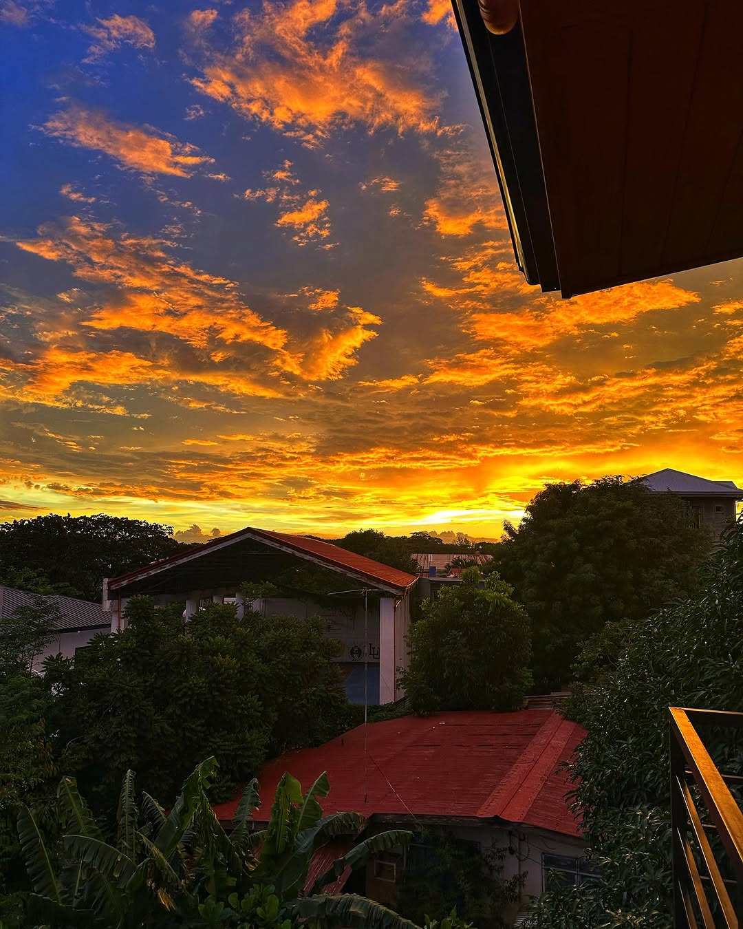 Balcony with sunset view